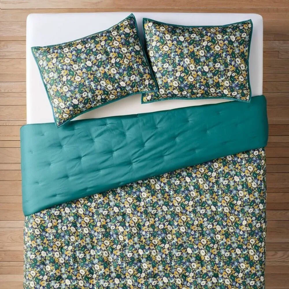 Opalhouse Jungalow Quilt Set Woven Floral Lightwei Blue